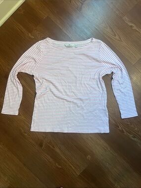 Vineyard Vines Pink and White Striped Long Sleeve Top